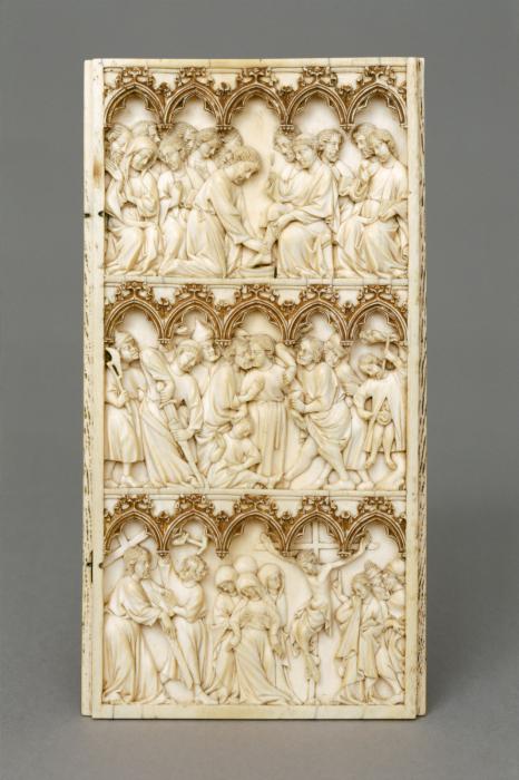 Wing, right (part of a diptych), 3 registers, 5 arches across (frise d'arcatures) (Front)