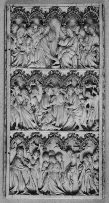 Wing, right (part of a diptych), 3 registers, 5 arches across (frise d'arcatures) (Front)