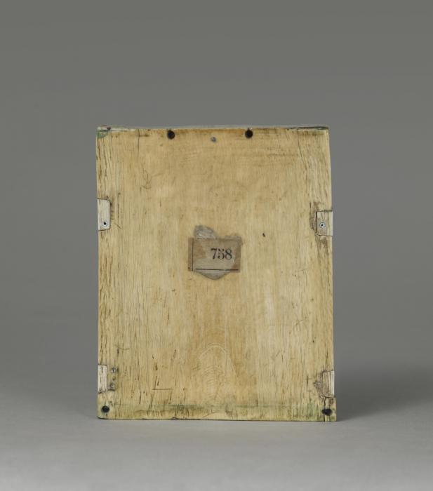 Centre panel (fragment of a polyptych), 1 register, 1 trefoil arch across (plaquette; colonnettes) (Back)