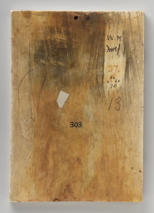 Wing, right (fragment of a diptych), 1 register, 3 arches across (frise d'arcatures; plaquette) (Back)