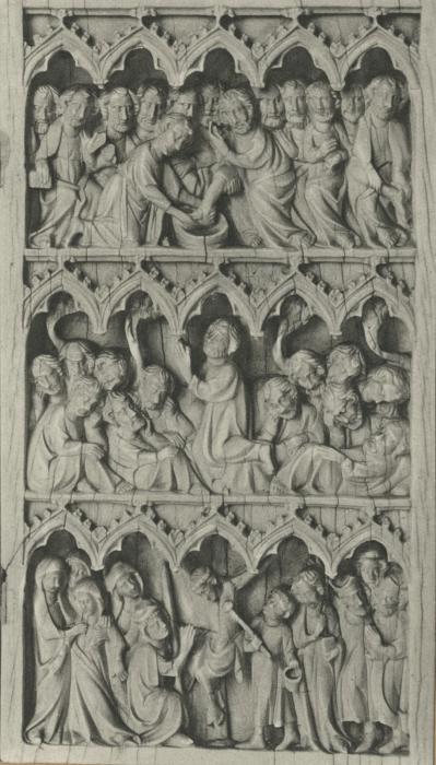 Diptych, 3 registers, 5 arches across (frise d'arcatures) (Front)