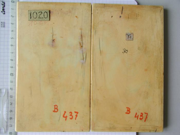 Diptych, 1 register, 3 arches across (plaquettes; frise d'arcatures) (Back)