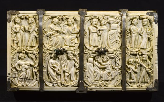 Casket, with arches, quatrefoils, rosettes (coffret; frise d'arcatures; quatre-feuilles) (Lid)