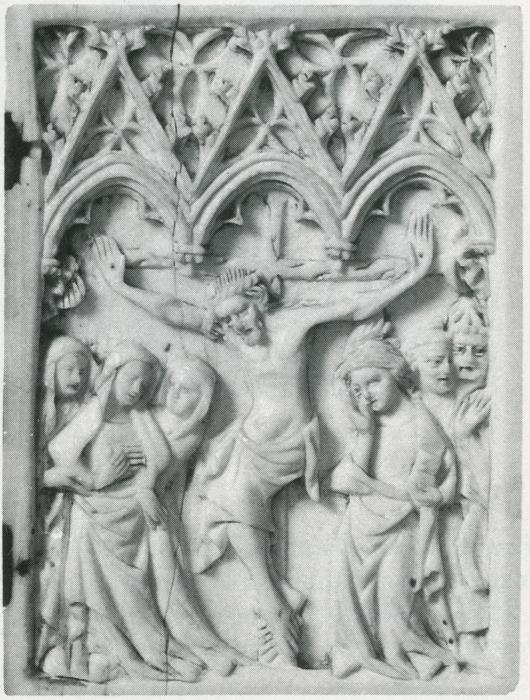Wing, right (fragment of a diptych), 1 register, 3 arches across (plaquette; frise d'arcatures) (Front)