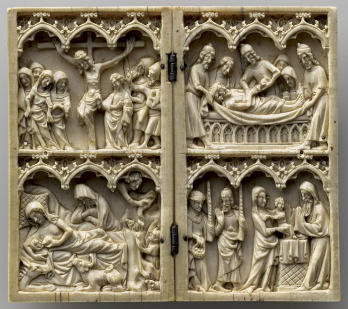 Diptych, 2 registers, 3 arches across (frise d'arcatures) (Front)