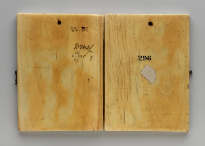 Diptych, 1 register, 6 arches across (plaquettes; frise d'arcatures) (Back)