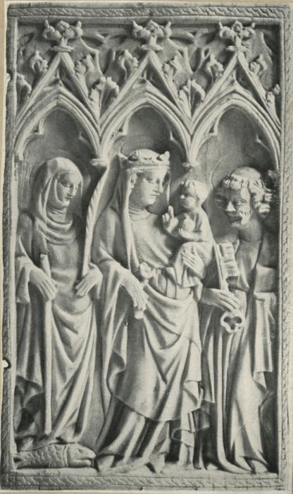Wing, right (fragment of a diptych), 1 register, 3 arches across, band of rosettes (décor de roses; plaquette; frise d'arcatures) (Front)