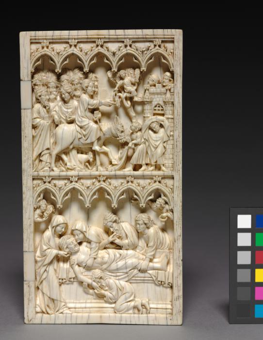 Wing, right (part of a diptych), 2 registers, 5 arches across (frise d'arcatures) (Front)