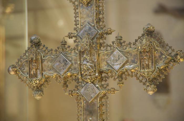Oval medallions (17) decorating an altar cross or processional cross (Back, detail)