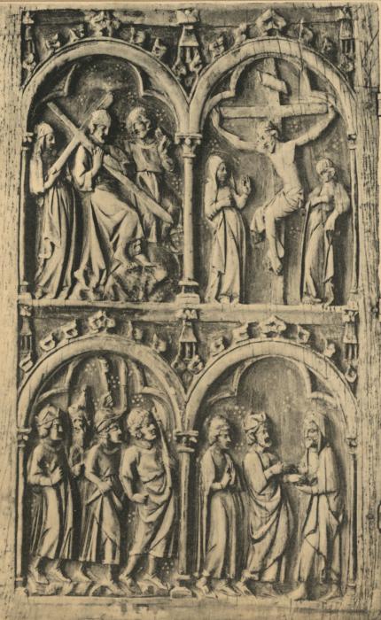 Diptych, 2 registers, 2 arches across (colonnettes; frise d'arcatures) (Wing, left)