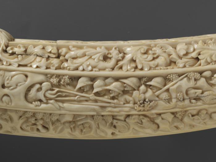 Hunting horn (oliphant) (Detail, side 1)