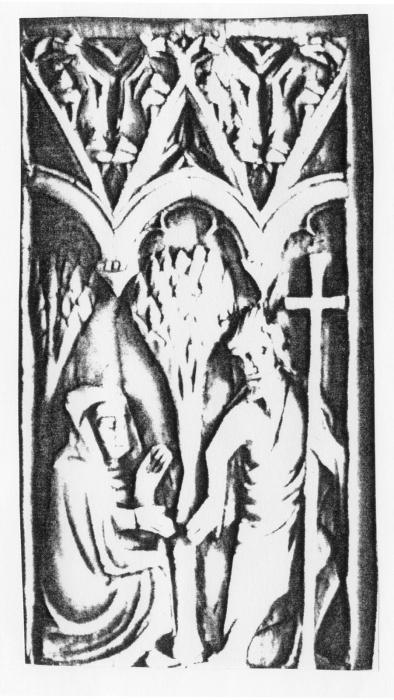 Writing tablet, 1 register, 1 full and two half arches across (frise d'arcatures; plaquette; tablette à écrire); reused as a pax (baiser de paix) (Front)