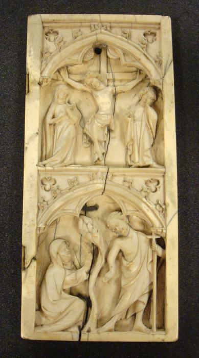 Wing, right (fragment of a diptych), 2 registers, 1 arch across (Front)