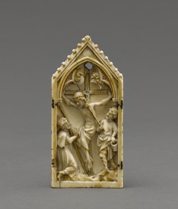 Gabled panel (fragment of a triptych), 1 register, 1 arch across (Front)