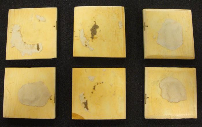 3 panels, 2 registers, 3 arches across (frise d'arcatures) (fragments of a quadriptych?) (Back)