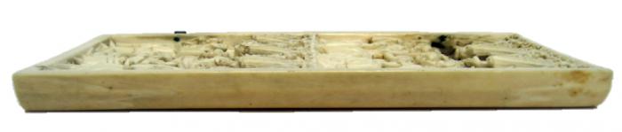 Wing, right (fragment of a diptych), 2 registers, 3 arches across, bands of rosettes (frise d'arcatures; décor de roses) (Side)