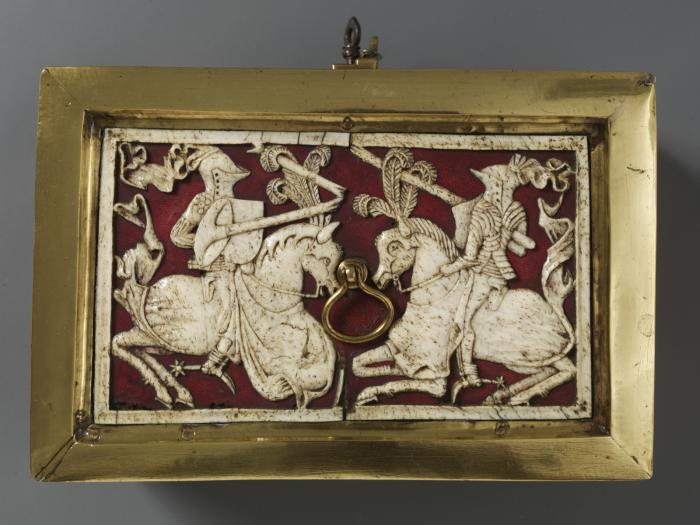 Casket (coffret), with openwork panels (plaques ajourées) (Lid)