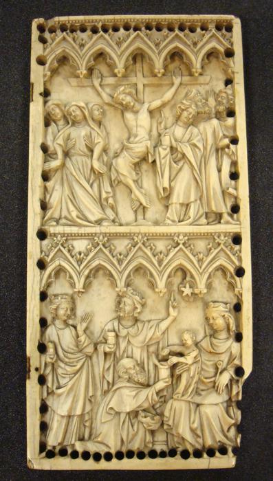 Wing, right (fragment of a diptych), 2 registers, 5 arches across (frise d'arcatures) (Front)