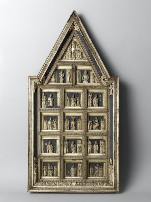 Reliefs (appliqués; fragments); used in an altarpiece known as the Oratory of the Duchesses of Burgundy (Oratoire des Duchesses de Bourgogne) (Front)