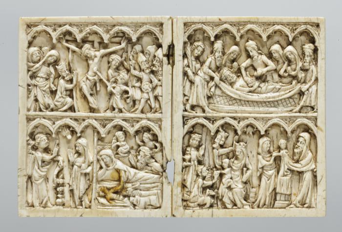 Diptych, 2 registers, 5 arches across (frise d'arcatures) (Front)