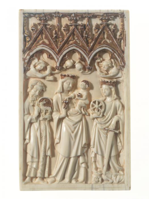 Panel (probably a writing tablet), 1 register, 3 arches across (plaquette; frise d'arcatures; tablette à écrire) (Front)