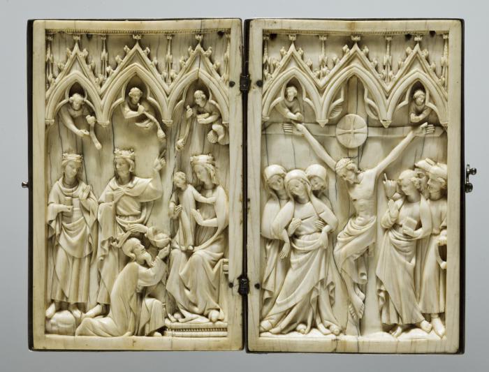 Diptych, 1 register, 3 arches across (plaquette; frise d'arcatures) (Front)