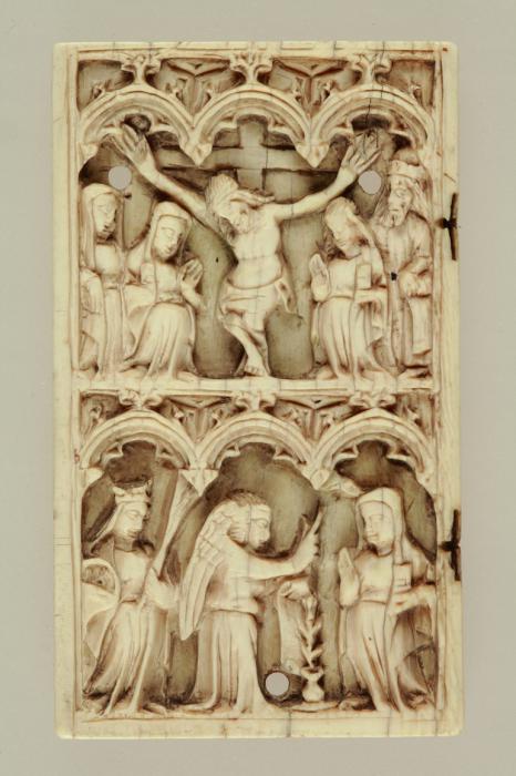 Wing, left (fragment of a diptych), 2 registers, 3 arches across (frise d'arcatures) (Front)