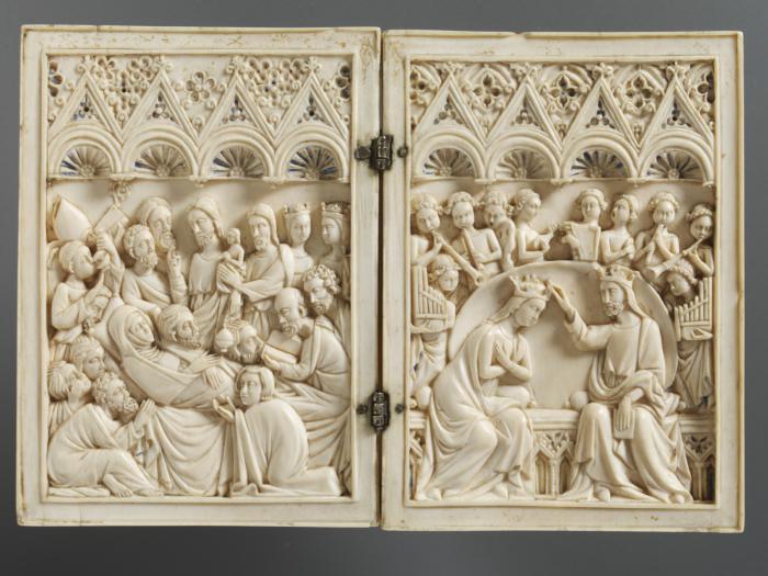 Diptych, 1 register, 4 arches across (plaquettes; frise d'arcatures) (Front)
