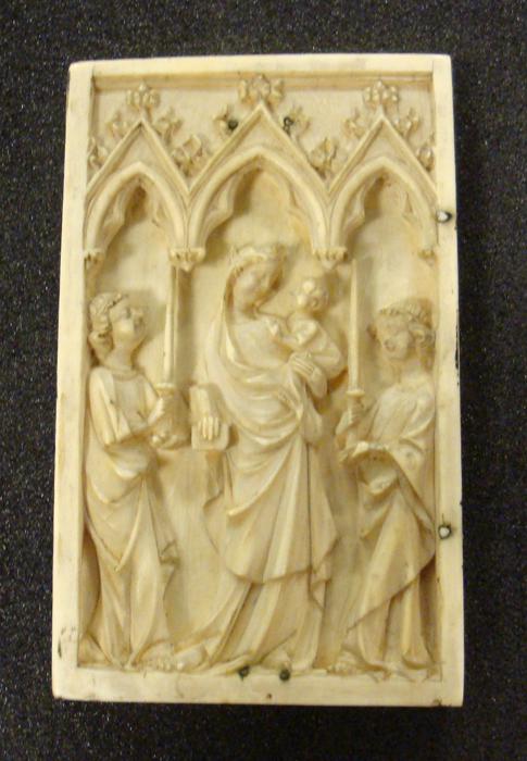 Wing, left (fragment of a diptych), 1 register, 3 arches across (frise d'arcatures; plaquette) (Front)