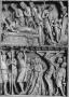 Wing, left (fragment of a diptych), 2 registers, band of rosettes (décor de roses) (Front)