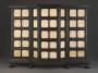 40 panels, 1 register, 1 ogee arch across; inserted in a wooden cabinet (Front)