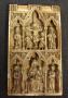 Centre panel (fragment of a triptych or polyptych), 2 registers, 3 arches across (frise d'arcatures; colonnettes) (Front)