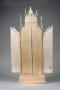 Triptych, 3 registers, with arches (tabernacle; colonnettes; frise d'arcatures) (Back)