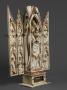 Gabled polyptych, bands of rosettes (tabernacle; colonnettes; frise d'arcatures; décor de roses) (Side)