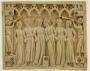 Panel (fragment of a casket; end panel), 1 register, 5 full and 2 half arches (coffret; frise d'arcatures) (Front)