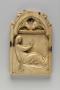 Gabled panel (fragment of a polyptych; upper register), 1 register, 1 arch across (plaquette; tabernacle) (Front)