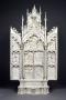 Triptych, 3 registers, with arches (tabernacle; colonnettes; frise d'arcatures) (Front, open)