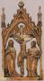 Gabled openwork panel (probably a pax), 1 register, 1 arch across (plaque ajourée; baiser de paix) (Front)