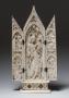 Gabled triptych, 2 registers, with base (tabernacle) (Front (open))