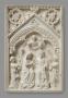 Wing, left (part of a diptych), 1 register, 1 arch across, bands of rosettes (plaquette; décor de roses) (Front)