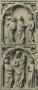 Diptych, 2 registers, 1 arch across, bands of rosettes (décor de roses; colonnettes) (Wing, left)