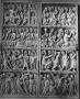 Diptych, 4 registers, bands of rosettes (décor de roses) (Front)