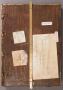 Wing, right (fragment of a diptych), 1 register, 1 arch across (plaquette), reused as part of the binding of a book (Back)