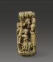 Knife handle, 4 sides (manche de couteau) (Side (lady making a wreath; youth and lady plucking flowers or fruits from a tree))