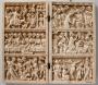 Diptych, 3 registers, bands of rosettes (décor de roses) (Front)