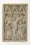 Panel (fragment of a painter's box?), 1 register, 3 arches across (plaquette; frise d'arcatures; boîte) (Front)