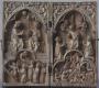 Diptych, 2 registers, 1 arch across, bands of rosettes (plaquettes; décor de roses) (Front)