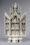 Triptych, 3 registers, with arches (tabernacle; colonnettes; frise d'arcatures) (Front, open)