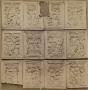 12 panels (fragments of a box), 1 register, 1 ogee arch across (plaquettes) (Group, front)