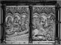 Casket, with arches and quatrefoils (coffret; frise d'arcatures; quatre-feuilles) (End, left)